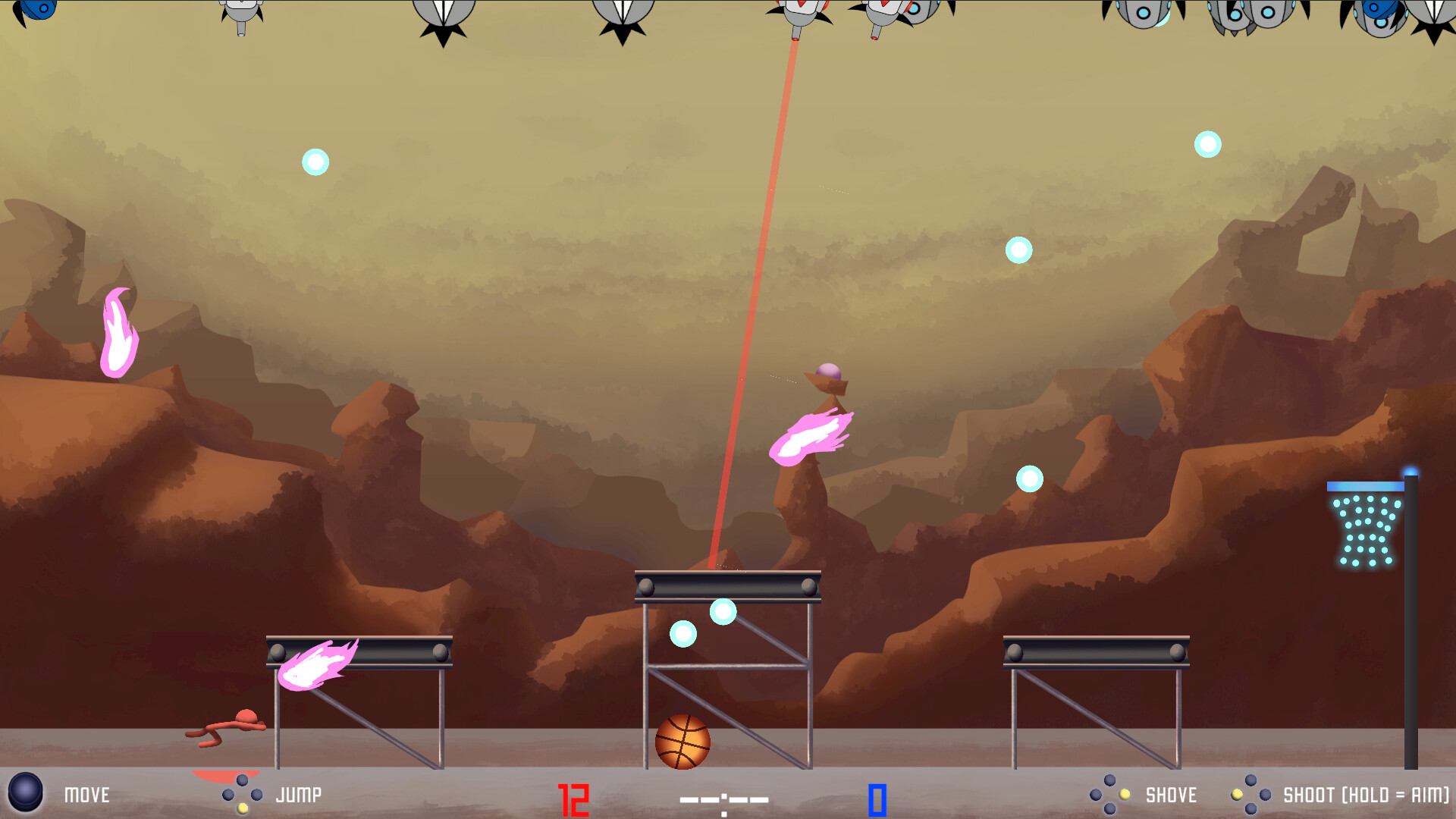 Bullet Barrage Basketball - dashing toward a missile